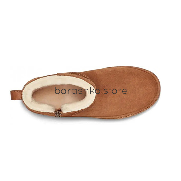 Classic Mini Zip Suede Chestnut -  Barashka.Store