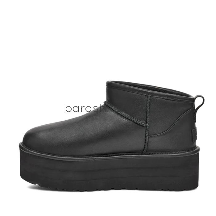 Ultra Mini Platform Leather Black -  Barashka.Store