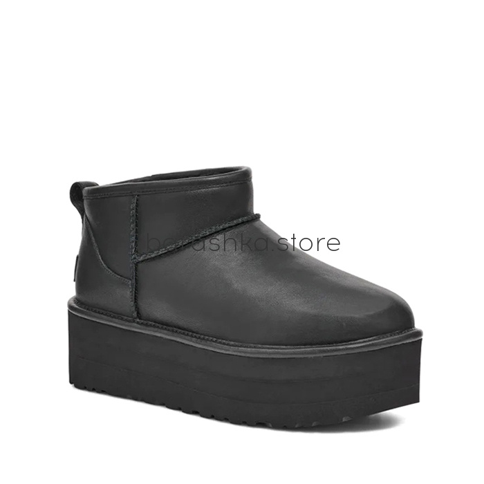 Ultra Mini Platform Leather Black -  Barashka.Store