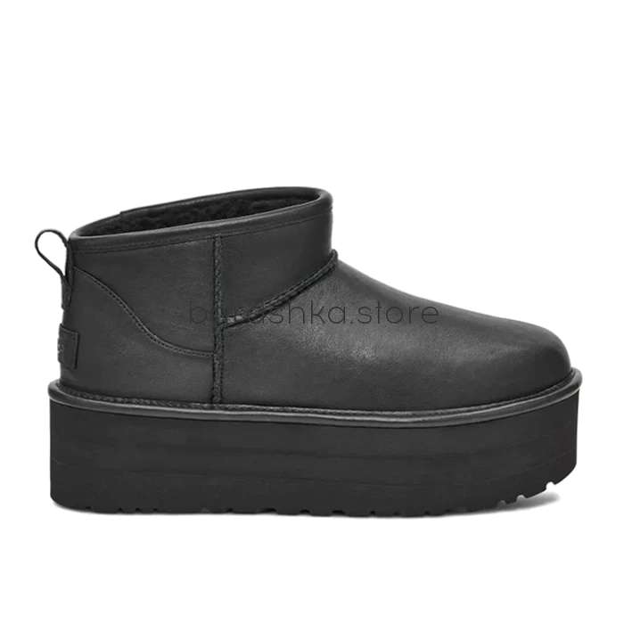 Ultra Mini Platform Leather Black -  Barashka.Store