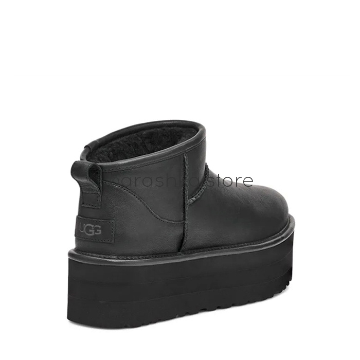 Ultra Mini Platform Leather Black -  Barashka.Store