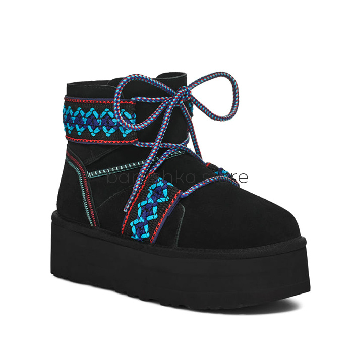 Classic Mini Braid Platform Black -  Barashka.Store