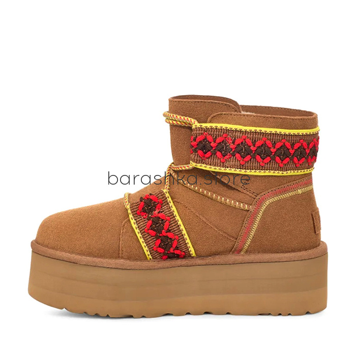 Classic Mini Braid Platform Chestnut -  Barashka.Store